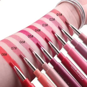 2-in-1 Waterproof Lipstick & Lip Liner – Long-lasting, All-day Color | Best Quality ]waterproof Lipstick [random Shades]