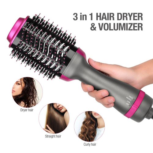 One Step 2 in 1 Hair Dryer & Brush Brush for Fast Drying, Straightening, Curling