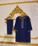 2pcs Stitched Suits 2 Pcs Elegant Women’s Stitched Embroidered Linen Shirt And Trouser