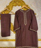 2pcs Stitched Suits 2 Pcs Elegant Women’s Stitched Embroidered Linen Shirt And Trouser