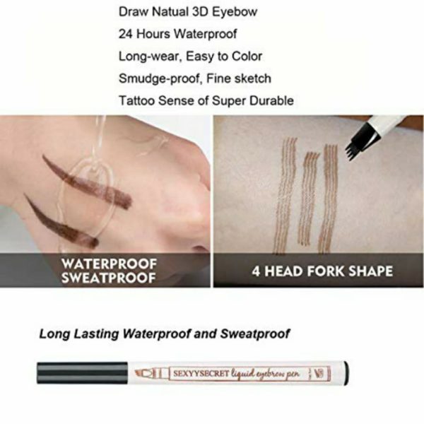 4 Tip Waterproof Eyebrow Pen | Waterproof Tattoo Tint Fine Sketch Liquid Eyebrow Pencil | Createsur Natal Makeup Effect