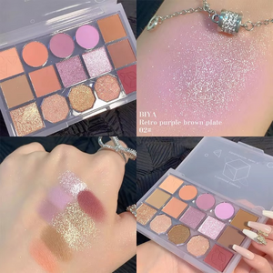 Biya Makeup High Pigmented Eyeshadow Palette Makeup Cosmetics 15 Colors Powder Glitter Eyeshadow Palette