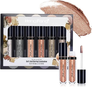 Heng Fang 6 Pcs Liquid Diamond Glitter Eyeshadows Set – Waterproof, Long-lasting, Vibrant Colors With Lightweight Texture For Bold & Sparkling Eye Makeup