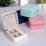 Jewellery Storage Box Leather Jewelry Stand Earrings Ring Box Cosmetics Beauty Container Organizer (random Color)made In China