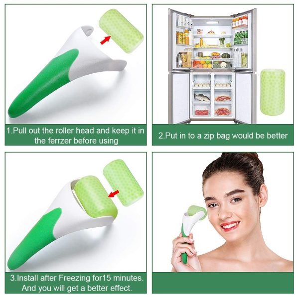 Marzahar Ice Roller For Face & Eye Puffiness Relief, Cold Gel Ice Face Roller Massager – Ice Roller Cool Roller For Face Eye Body Facial Shaping Anti Wrinkle Ice Roller Massager Smooth Skin ( Random Color )
