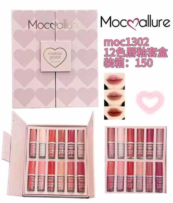 Mocallure 12-piece High Pigment Lip Gloss Set | Rich & Vibrant Shades – Pink, Red, Peach, Nude & Maroon |