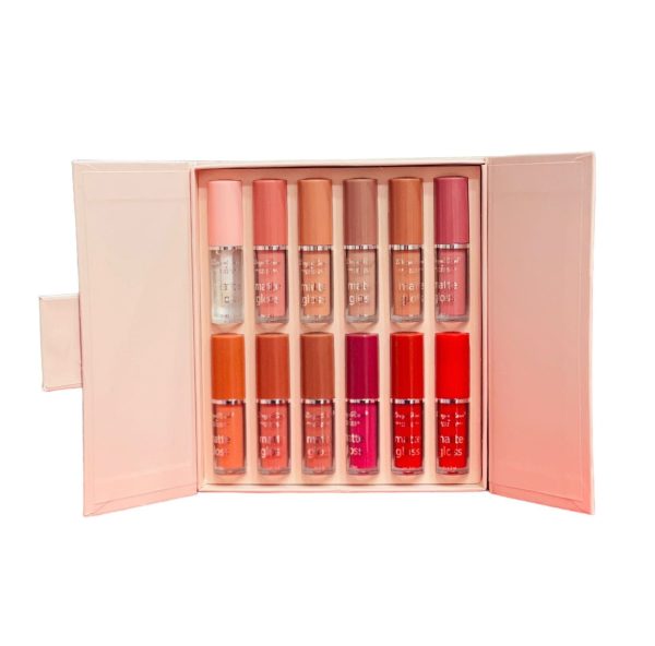 Mocallure 12-piece High Pigment Lip Gloss Set | Rich & Vibrant Shades – Pink, Red, Peach, Nude & Maroon |