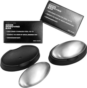 Odor Removing Steel Soap Bar With Stand And Box | Soap For Lazy People | Odor Remover Bar Deodorant Metal Soap Stainless Steel Soap Bar Eliminating Smell Like Onion, Garlic Or Fish And Holder Dishes For Kitchen