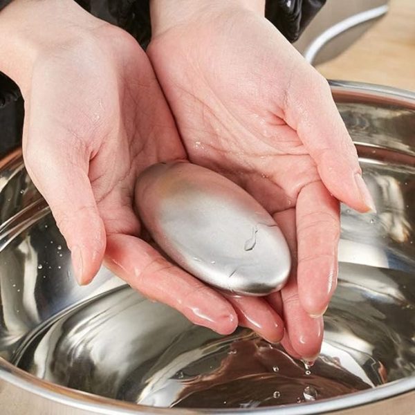Odor Removing Steel Soap Bar With Stand And Box | Soap For Lazy People | Odor Remover Bar Deodorant Metal Soap Stainless Steel Soap Bar Eliminating Smell Like Onion, Garlic Or Fish And Holder Dishes For Kitchen