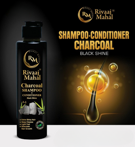 Rivaaj Mahal Charcoal Shampoo + Conditioner – Black Shine Formula For Deep Clean & Smooth Finish