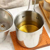 Stainless Steel Deep Fryer Pot With Strainer – Heavy-duty Frying Pan For Home Kitchen Use – 1200ml Oil Capacity