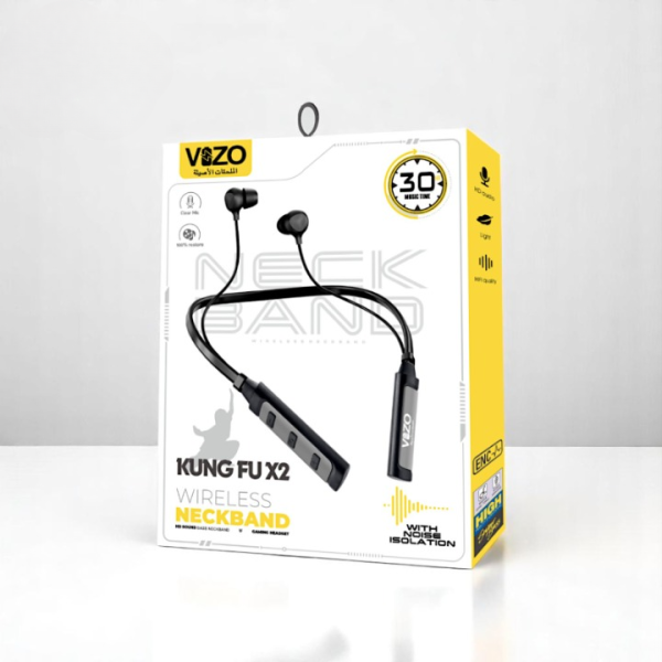 Vizo Kung Fu X2 Wireless Neckband – Best Quality Neckband – Wireless Neckband ( Random Color )